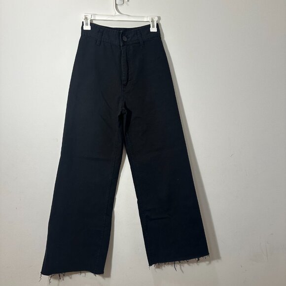 Zara wide leg raw hem high waisted jeans - Picture 1 of 5